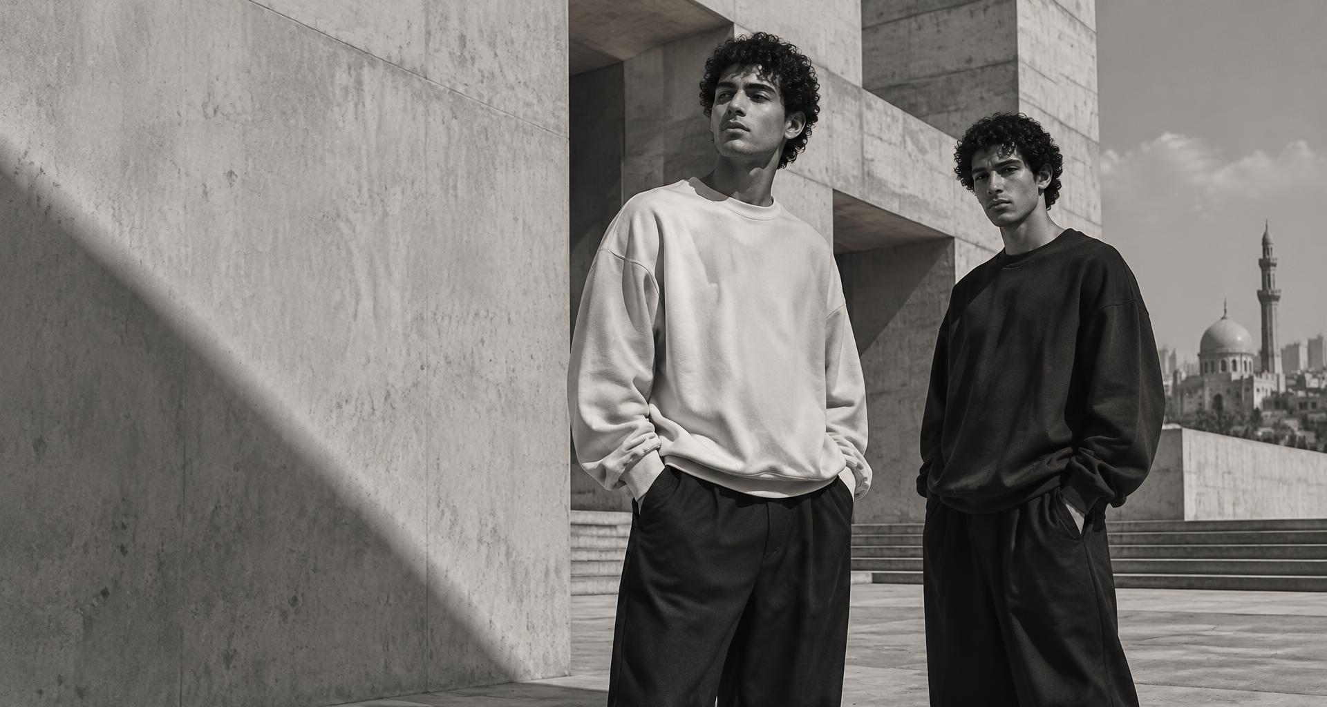 VÉLIN oversized crew-neck collection worn in Cairo